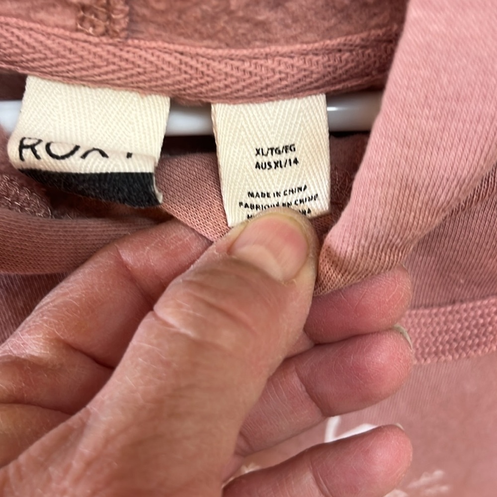 Roxy Pink Hoodie Sweatshirt with Graphic Design - Picture 7 of 7